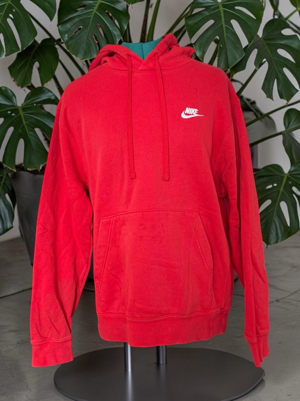Nike Red Pullover Hoodie with White Logo